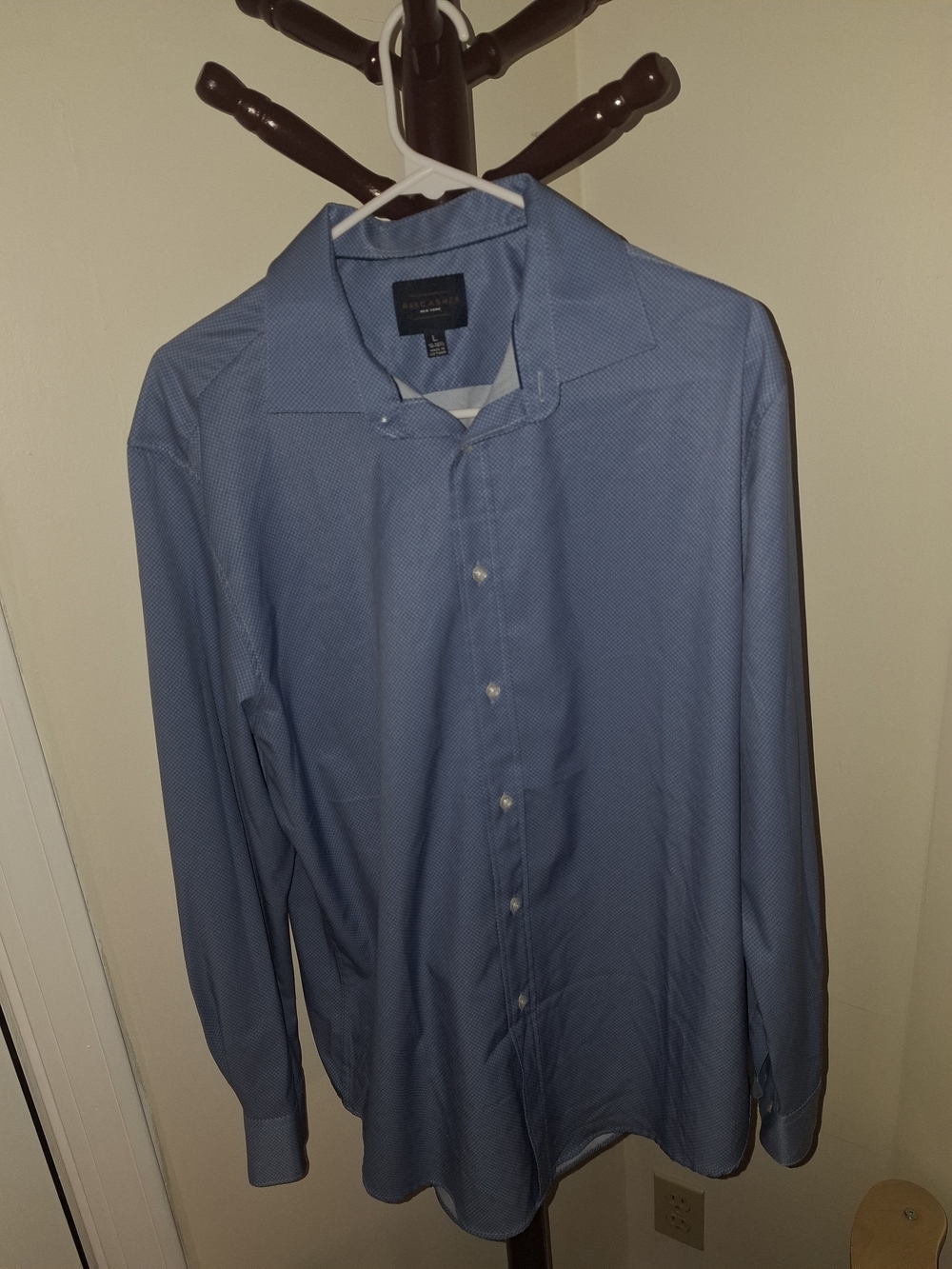 Van Heusen Blue Men's Dress Shirt with Subtle Texture